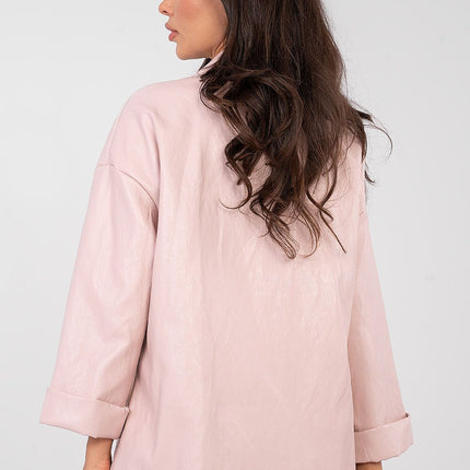 Rue Paris Professional Tailored Jacket with Pockets and Button Closure