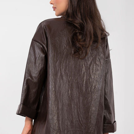 Rue Paris Professional Tailored Jacket with Pockets and Button Closure