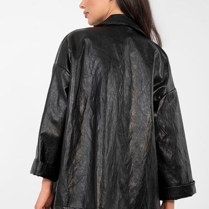 Rue Paris Professional Tailored Jacket with Pockets and Button Closure