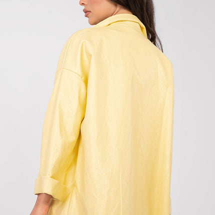 Rue Paris Professional Tailored Jacket with Pockets and Button Closure