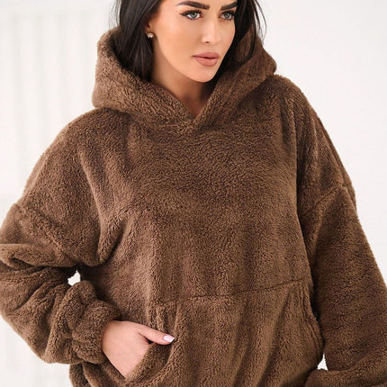 Womens Teddy Bear Sweatshirt Hooded Casual Long Sleeve Polyester - Très Elite