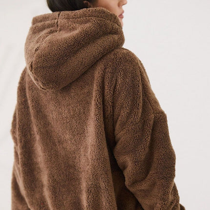 Womens Teddy Bear Sweatshirt Hooded Casual Long Sleeve Polyester - Très Elite