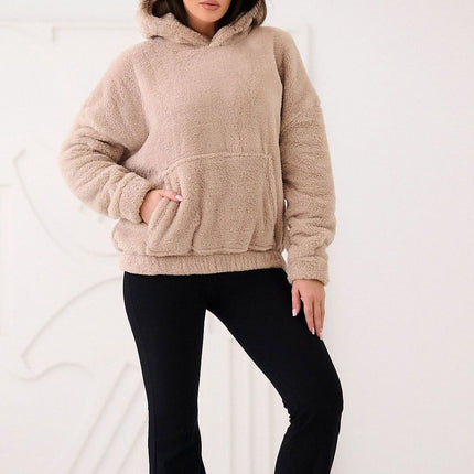 Womens Teddy Bear Sweatshirt Hooded Casual Long Sleeve Polyester - Très Elite