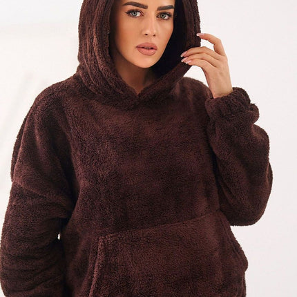 Womens Teddy Bear Sweatshirt Hooded Casual Long Sleeve Polyester - Très Elite