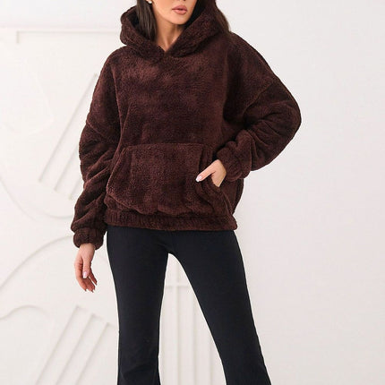 Womens Teddy Bear Sweatshirt Hooded Casual Long Sleeve Polyester - Très Elite