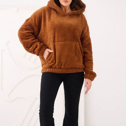 Womens Teddy Bear Sweatshirt Hooded Casual Long Sleeve Polyester - Très Elite