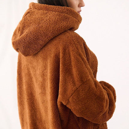 Womens Teddy Bear Sweatshirt Hooded Casual Long Sleeve Polyester - Très Elite