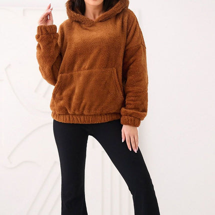 Womens Teddy Bear Sweatshirt Hooded Casual Long Sleeve Polyester - Très Elite