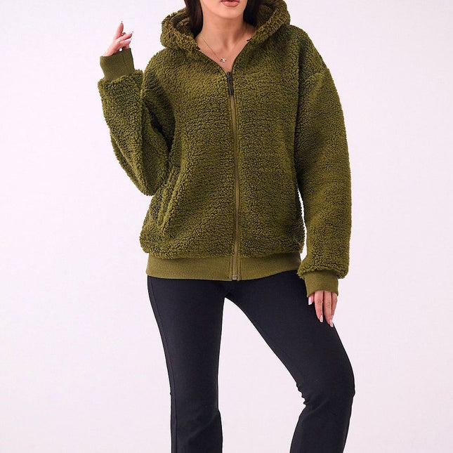 Womens Hooded Sweatshirt Sheep Style Long Sleeve Casual Polyester - Très Elite