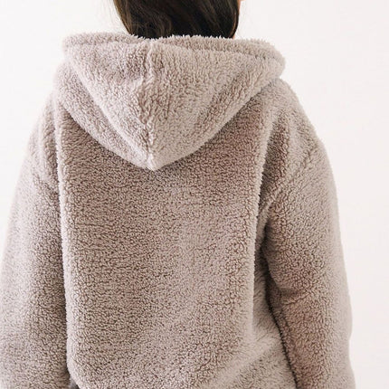 Womens Hooded Sweatshirt Sheep Style Long Sleeve Casual Polyester - Très Elite