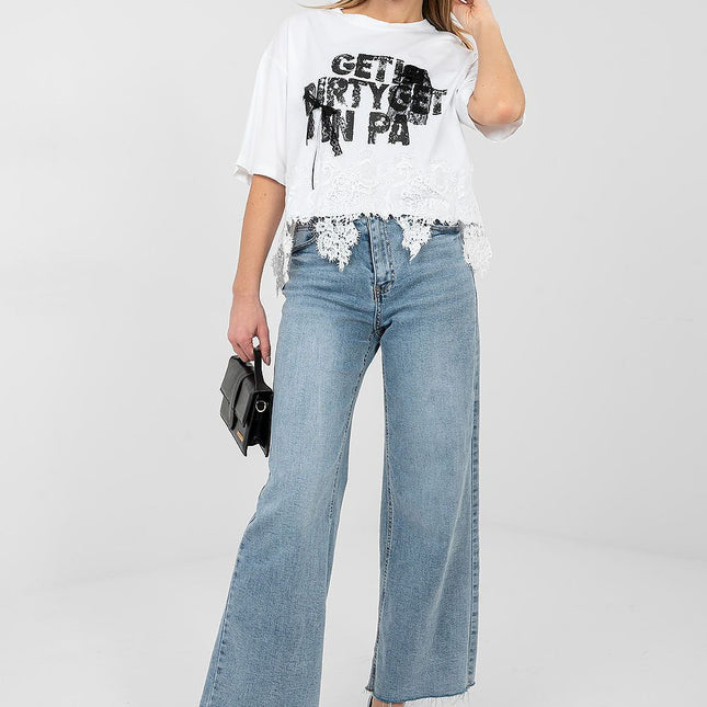 Women's Cotton Blouse With Elastane Short Sleeves Round Neck Daily Wear - Très Elite