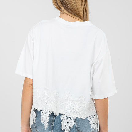 Women's Cotton Blouse With Elastane Short Sleeves Round Neck Daily Wear - Très Elite