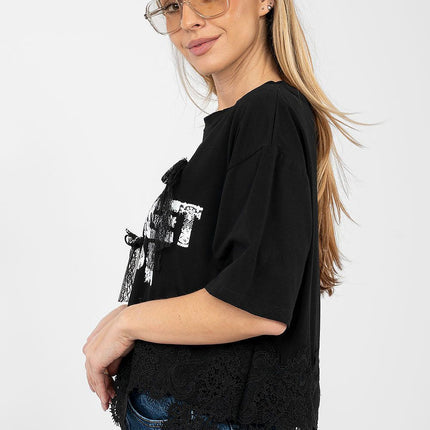 Women's Cotton Blouse With Elastane Short Sleeves Round Neck Daily Wear - Très Elite