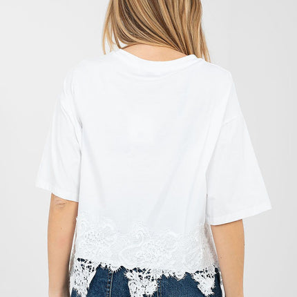 Cotton Elastane Ladies Short Sleeve Blouse Round Neck - Très Elite