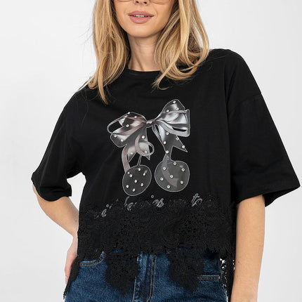 Cotton Elastane Ladies Short Sleeve Blouse Round Neck - Très Elite