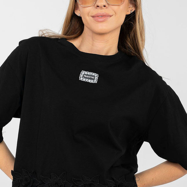 Women's Casual Cotton Elastane Blouse Short Sleeve Round Neck For Daily Wear - Très Elite