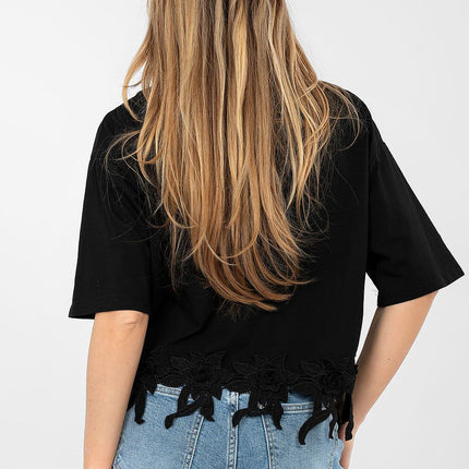 Women's Casual Cotton Elastane Blouse Short Sleeve Round Neck For Daily Wear - Très Elite