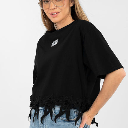 Women's Casual Cotton Elastane Blouse Short Sleeve Round Neck For Daily Wear - Très Elite