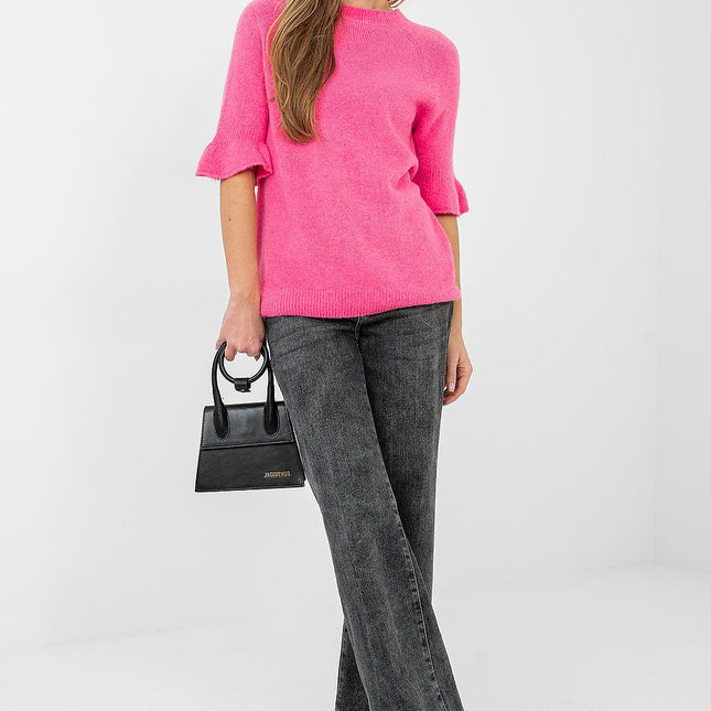 Italy Moda Professional Lightweight Knit Jumper with Ribbed Cuffs