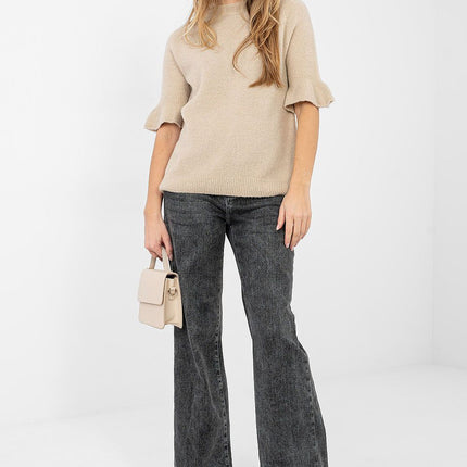 Italy Moda Professional Lightweight Knit Jumper with Ribbed Cuffs