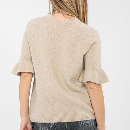 Italy Moda Professional Lightweight Knit Jumper with Ribbed Cuffs