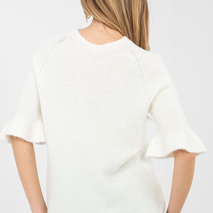 Italy Moda Professional Lightweight Knit Jumper with Ribbed Cuffs