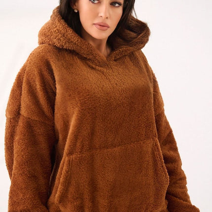 Womens Teddy Bear Sweatshirt Hooded Casual Long Sleeve Polyester - Très Elite