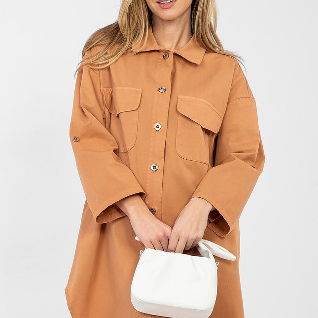 Daydress Cotton Button Up Shirt Dress With Classic Collar And Loose Fit Elastane - Très Elite