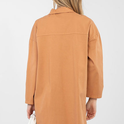 Daydress Cotton Button Up Shirt Dress With Classic Collar And Loose Fit Elastane - Très Elite