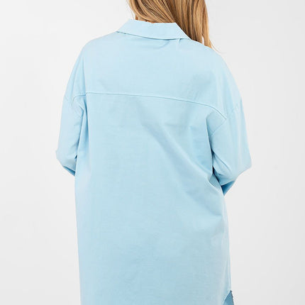 Daydress Cotton Button Up Shirt Dress With Classic Collar And Loose Fit Elastane - Très Elite