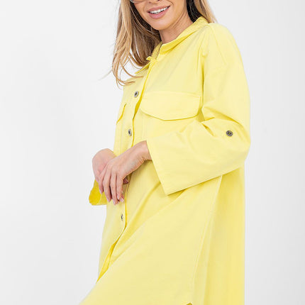 Daydress Cotton Button Up Shirt Dress With Classic Collar And Loose Fit Elastane - Très Elite