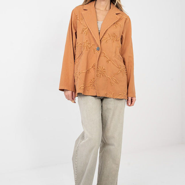 Casual Denim Jacket With Embroidered Flowers For Women - Très Elite