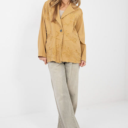 Casual Denim Jacket With Embroidered Flowers For Women - Très Elite