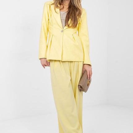 Women's Eco Leather Blazer With Lapels For Formal Wear - Très Elite