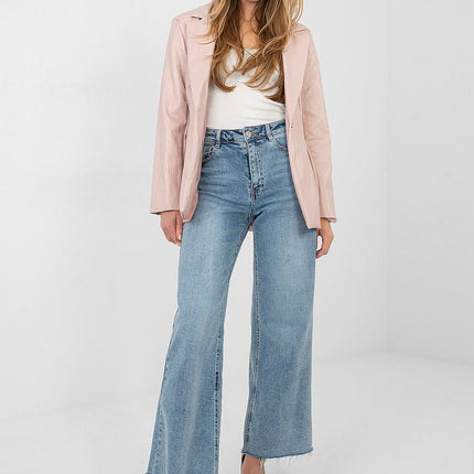 Women's Eco Leather Blazer With Lapels For Formal Wear - Très Elite