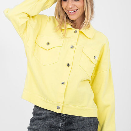 Casual Women's Denim Jacket Button Up With Classic Collar Long Sleeves - Très Elite