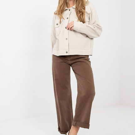 Casual Women's Denim Jacket Button Up With Classic Collar Long Sleeves - Très Elite