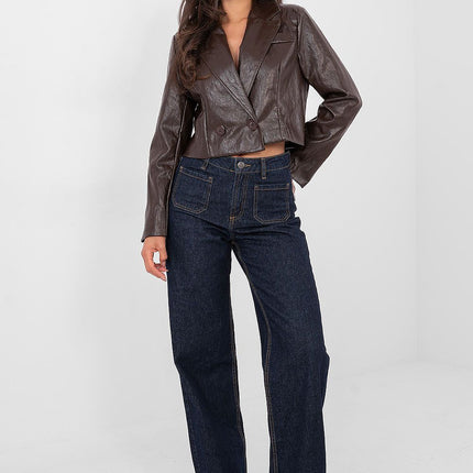 Stylish Eco Leather Women’s Blazer With Viscose And Polyurethane - Très Elite