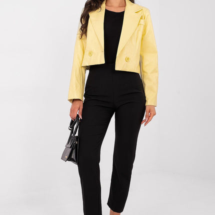 Stylish Eco Leather Women’s Blazer With Viscose And Polyurethane - Très Elite