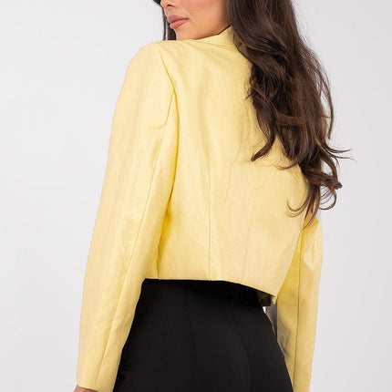 Stylish Eco Leather Women’s Blazer With Viscose And Polyurethane - Très Elite