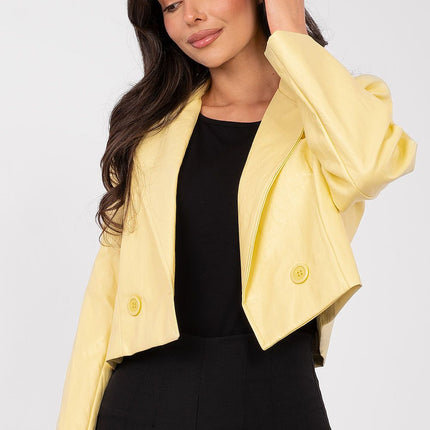 Stylish Eco Leather Women’s Blazer With Viscose And Polyurethane - Très Elite