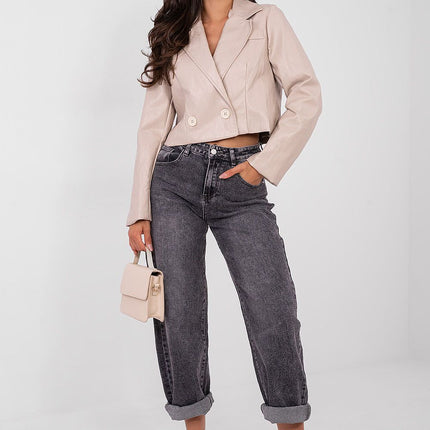 Stylish Eco Leather Women’s Blazer With Viscose And Polyurethane - Très Elite