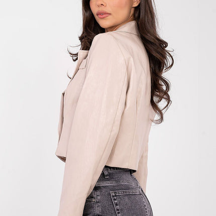 Stylish Eco Leather Women’s Blazer With Viscose And Polyurethane - Très Elite