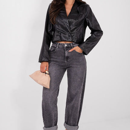 Stylish Eco Leather Women’s Blazer With Viscose And Polyurethane - Très Elite