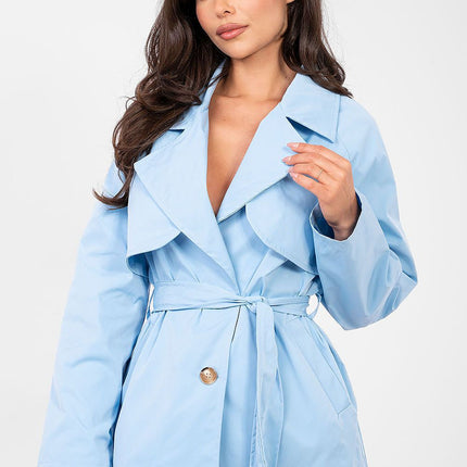 Womens Trench Coat Casual Style Short Length For Fall To Spring - Très Elite