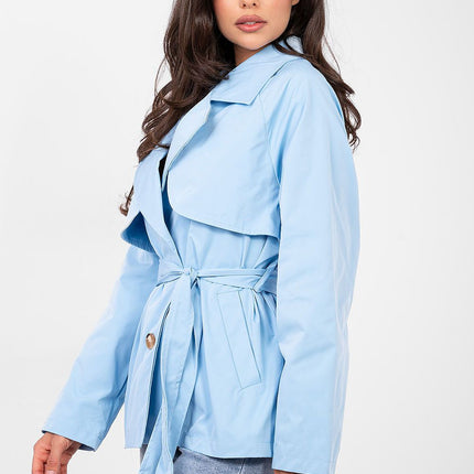 Womens Trench Coat Casual Style Short Length For Fall To Spring - Très Elite