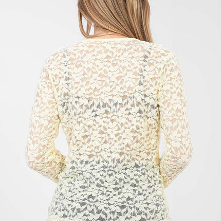 Elegant Lace Blouse In Viscose With Elastane For Formal Or Everyday Wear - Très Elite