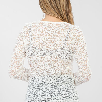 Elegant Lace Blouse In Viscose With Elastane For Formal Or Everyday Wear - Très Elite
