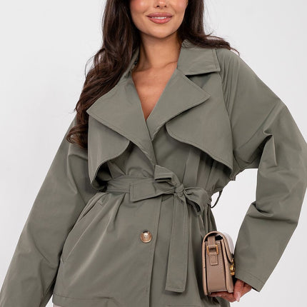 Womens Trench Coat Casual Style Short Length For Fall To Spring - Très Elite