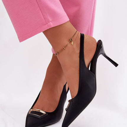 Elegant Textile High Heels With Pointed Toe Stiletto Front Detail - Très Elite